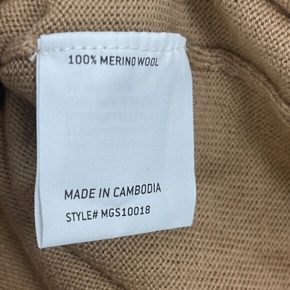 The Commons Men's 100% Merino Wool Sweater in Tannin, XXL - Picture 4 of 5